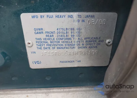 2001 Subaru Forester S из США, поврежденный, VIN JF1SF655X1H708179